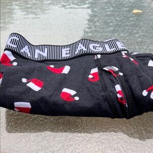 American Eagle Outfitters Black Boxer Briefs with Red Santa Hat Pattern